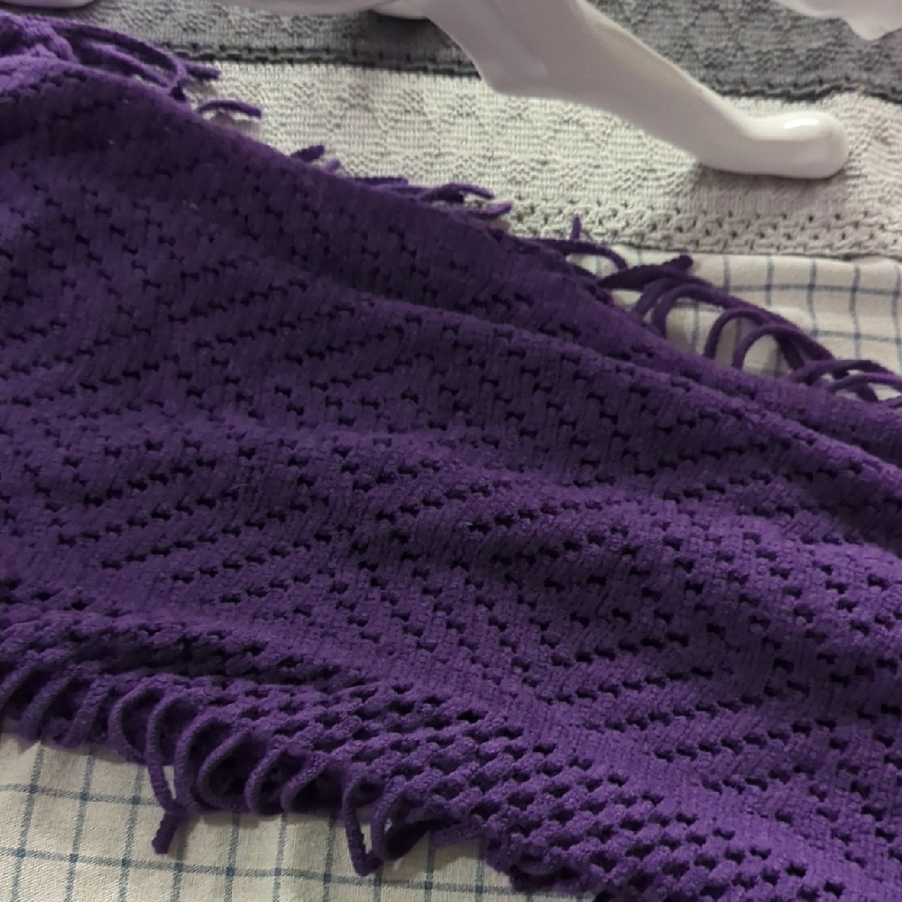 Purple Knit Infinity Scarf
